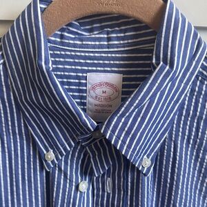 Brooks Brothers Navy Striped Button-Down Shirt